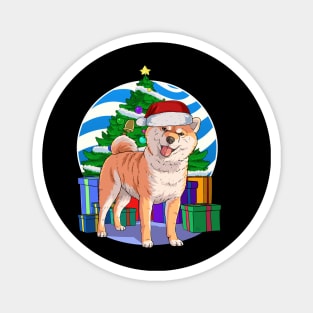 Shiba Inu Dog Cute Santa Christmas Gift Magnet